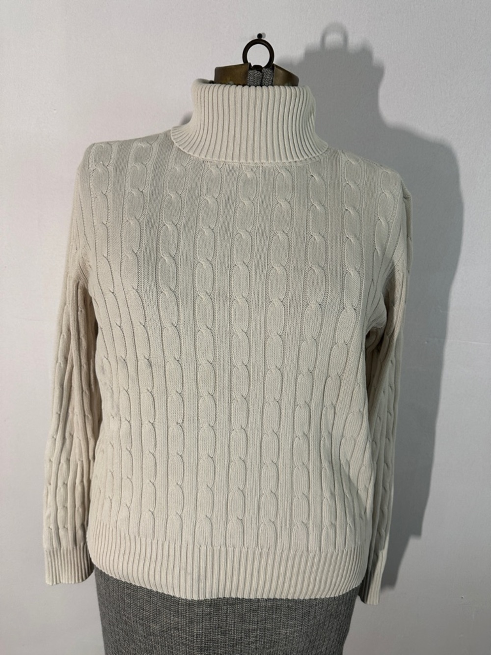 St. John's Bay Cream Cable-Knit Turtleneck Sweater